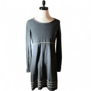 Aventura Womens Organic Cotton Knit‎ Sweater Dress Charcoal Grey Large